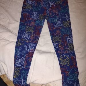 Colorful Printed Leggings - Telephone Design